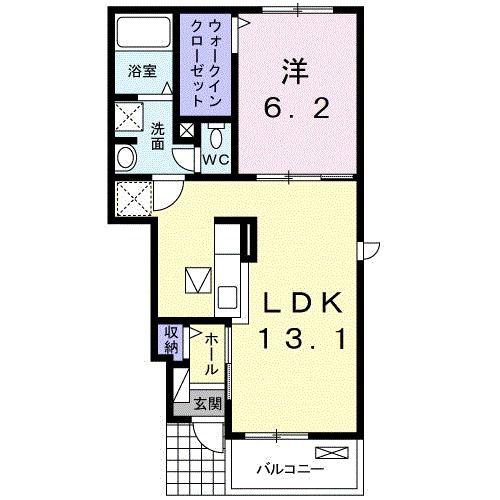 たいしの杜 I(1LDK/1階)の間取り写真