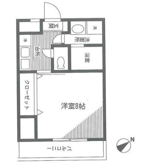 グランメール(1K/2階)の間取り写真
