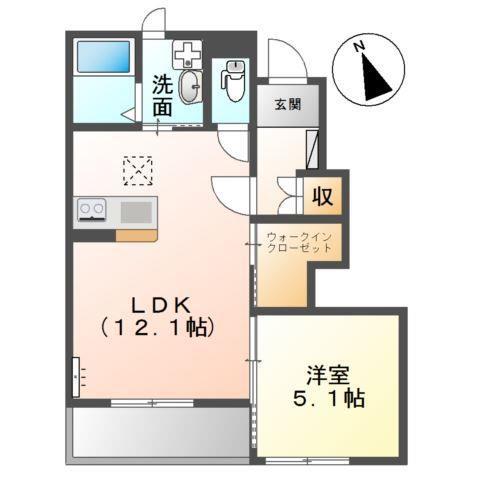 ソラール(1LDK/1階)の間取り写真