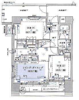 BRILLIA綱島IDステーションフロント(2LDK/6階)の間取り写真