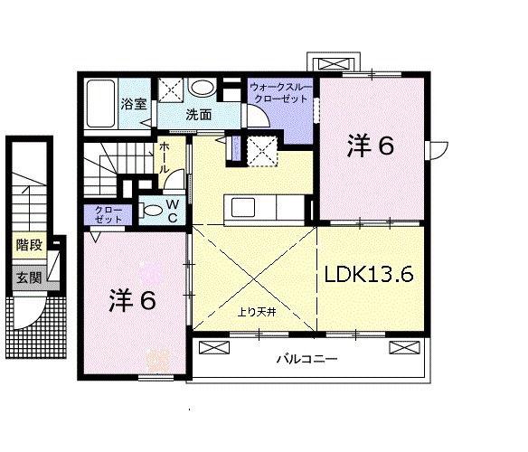 ラフレシールIII(2LDK/2階)の間取り写真
