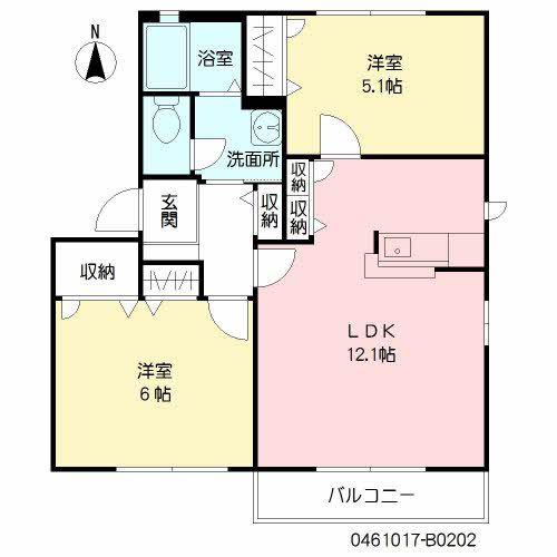 フルールMB(2LDK/2階)の間取り写真