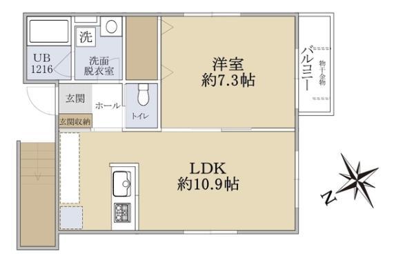 SOLIS RESIDENCE(1LDK/2階)の間取り写真