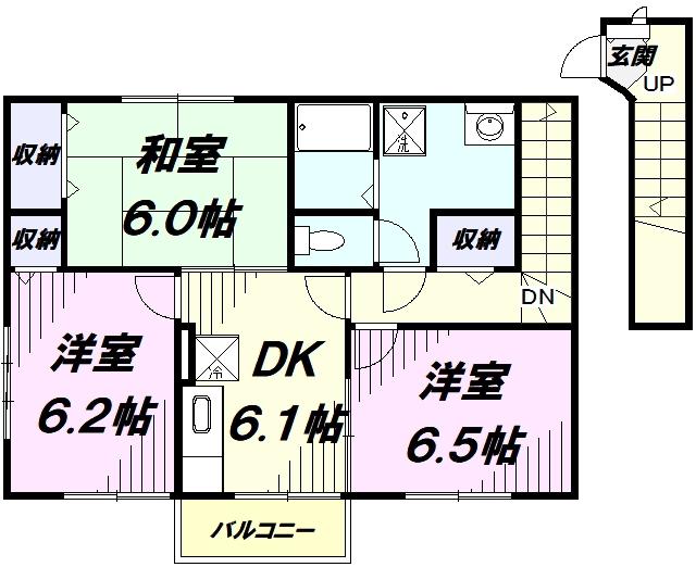 サンクレスト(3DK/2階)の間取り写真