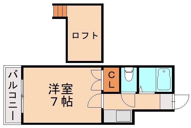 ハーモニー引野(1K/1階)の間取り写真
