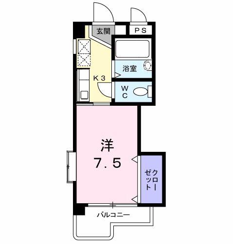アビタシオン柳町(1K/5階)の間取り写真