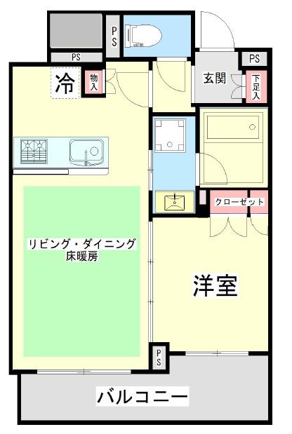 シティタワー大阪本町(1LDK/22階)の間取り写真