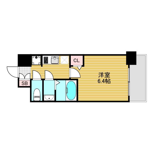 プレサンス新大阪イオリア(1K/2階)の間取り写真
