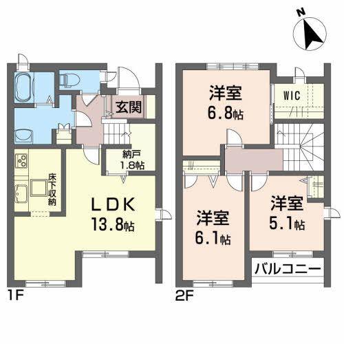 ディアス・パルモ(3LDK/1階)の間取り写真