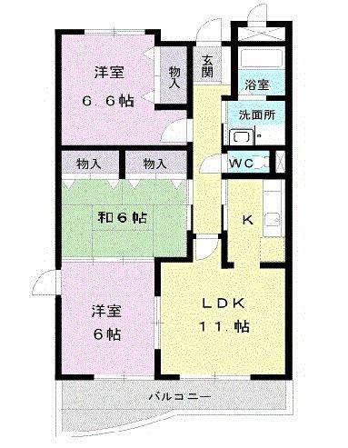 ブルージェイズネスト(3LDK/4階)の間取り写真