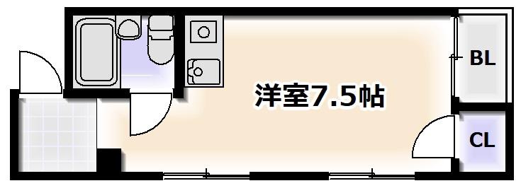 ヴェラハイツ佳(ワンルーム/2階)の間取り写真