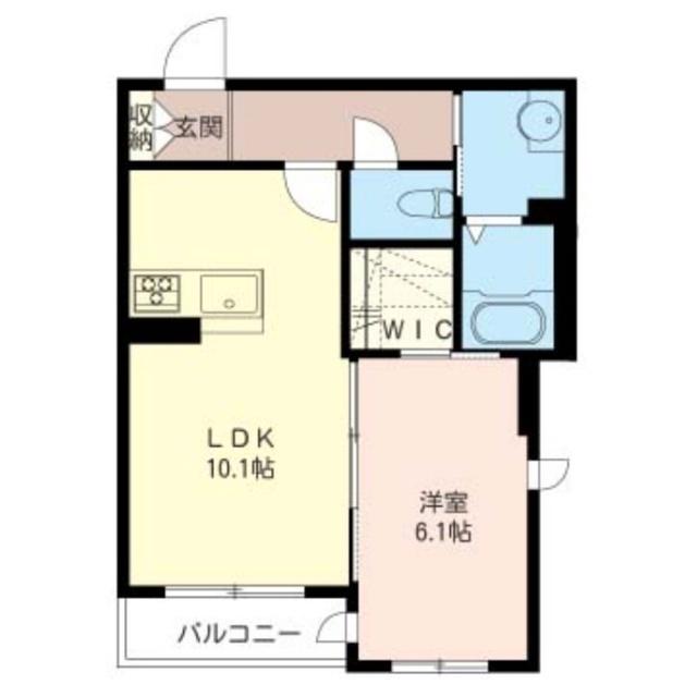 フローラ VI(1LDK/1階)の間取り写真