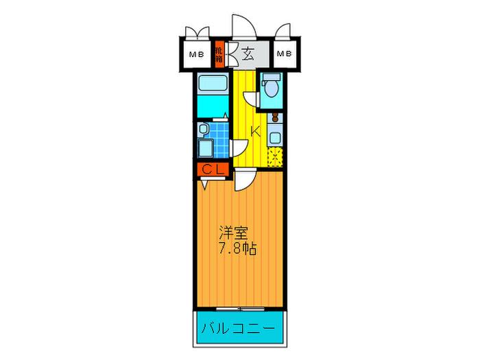 レジュールアッシュPUREMIUMTWIN1(1K/3階)の間取り写真