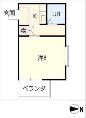 城海津ハイツII(1K/5階)の間取り写真