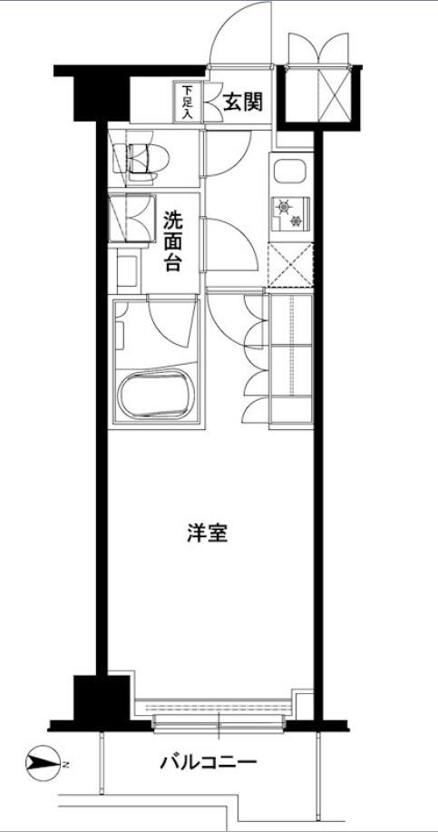 ルーブル武蔵新城六番館(1K/5階)の間取り写真