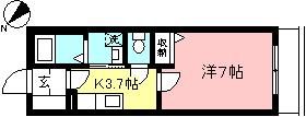 TAKE2(1K/2階)の間取り写真