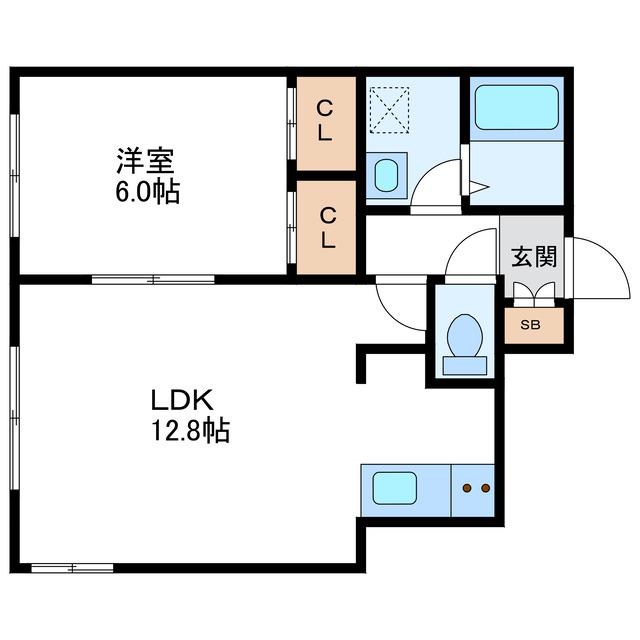 REST HILLS N32(1LDK/3階)の間取り写真