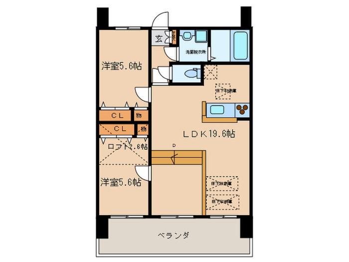 エデンフィールド(2LDK/5階)の間取り写真