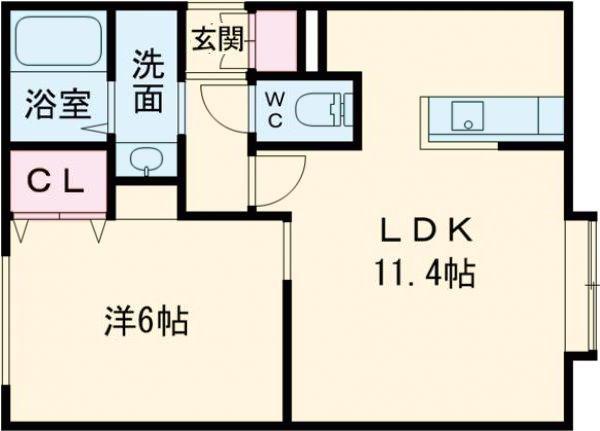 MISTY(1LDK/3階)の間取り写真