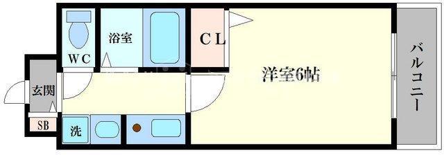 プレサンス東本町(1K/6階)の間取り写真