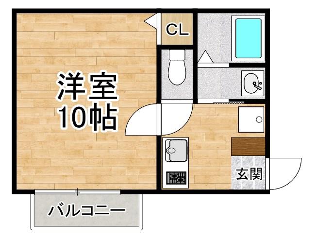 アークリード大津(1K/2階)の間取り写真
