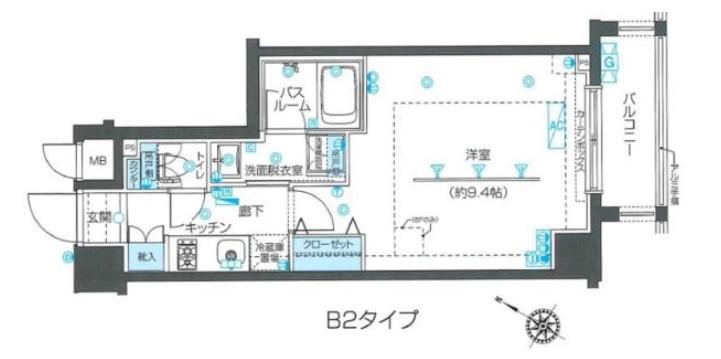 ZOOM目黒不動前 ズーム目黒不動前(1K/3階)の間取り写真