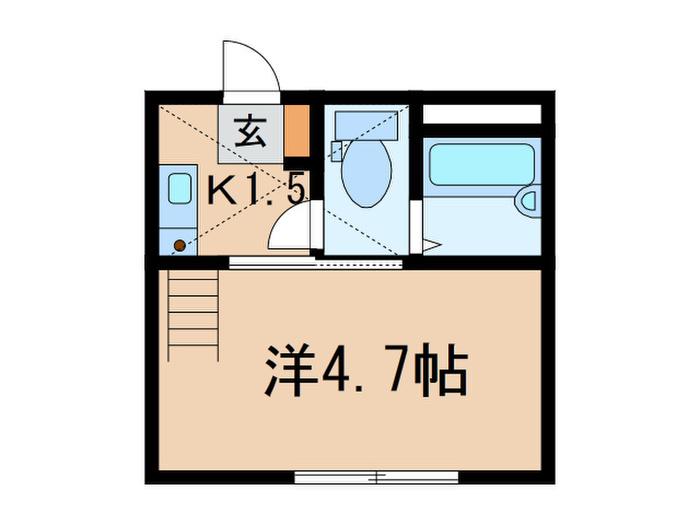プラージュ鶴間(1K/2階)の間取り写真