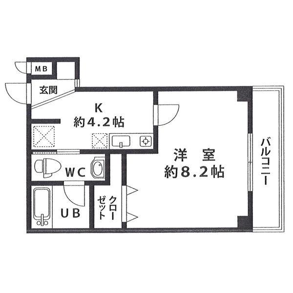 A-ONE COURT OWADA(1K/3階)の間取り写真