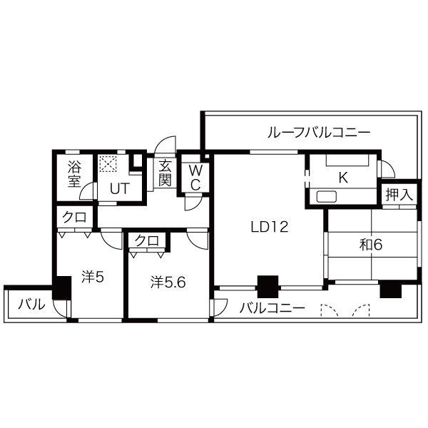 チェリーマンション大濠南(3LDK/4階)の間取り写真