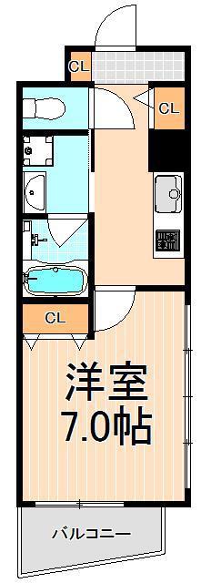 CALM MINOWA(1K/2階)の間取り写真