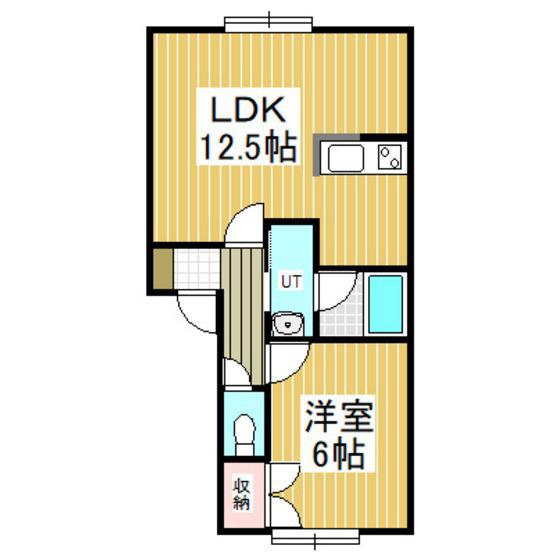 メゾンイブー2(1LDK/1階)の間取り写真