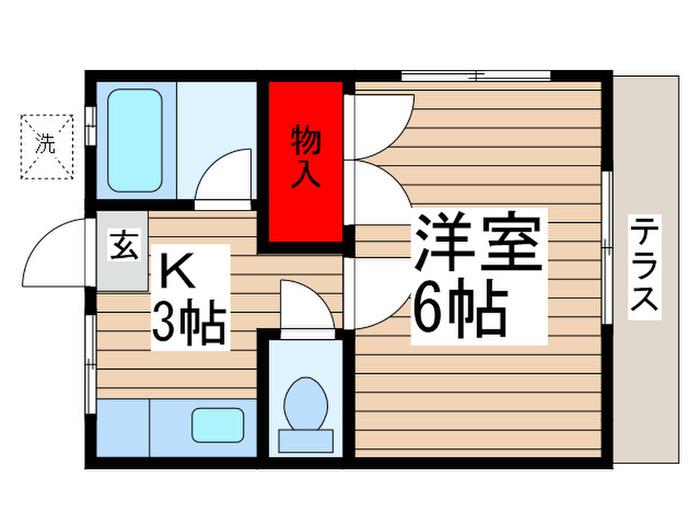 大栄ハイツ(1K/1階)の間取り写真