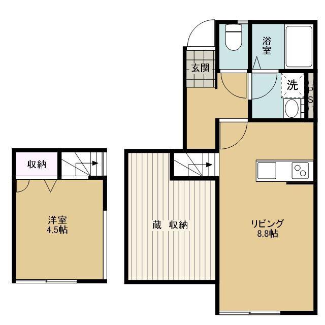 MANA OLANA(1LDK/1階)の間取り写真