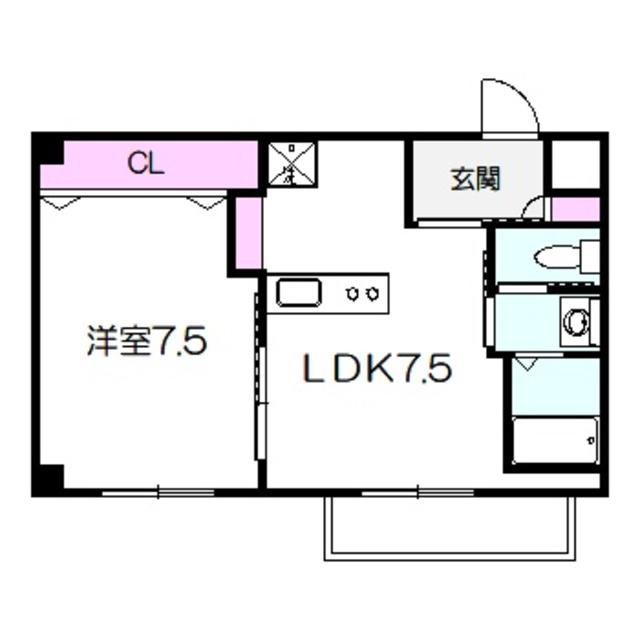 ラムール守口(1LDK/5階)の間取り写真