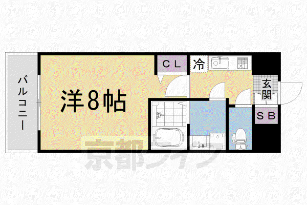 DAIWA GRACE MAISON 京都西七条(1K/2階)の間取り写真