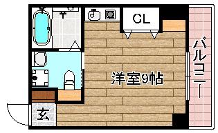 リティアコート(1K/5階)の間取り写真