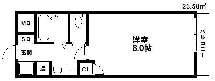 サンシャインひがし清水(1K/2階)の間取り写真