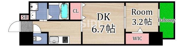メイクス大阪鶴見(1DK/2階)の間取り写真