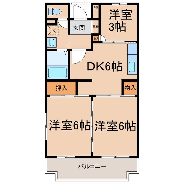 シャルマンふき(3DK/3階)の間取り写真
