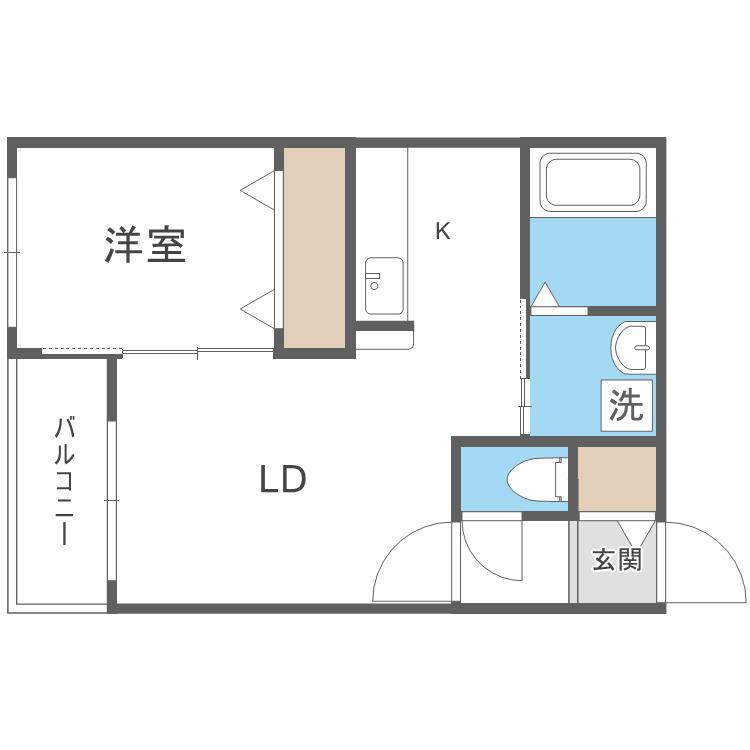 タルト南郷(1LDK/4階)の間取り写真