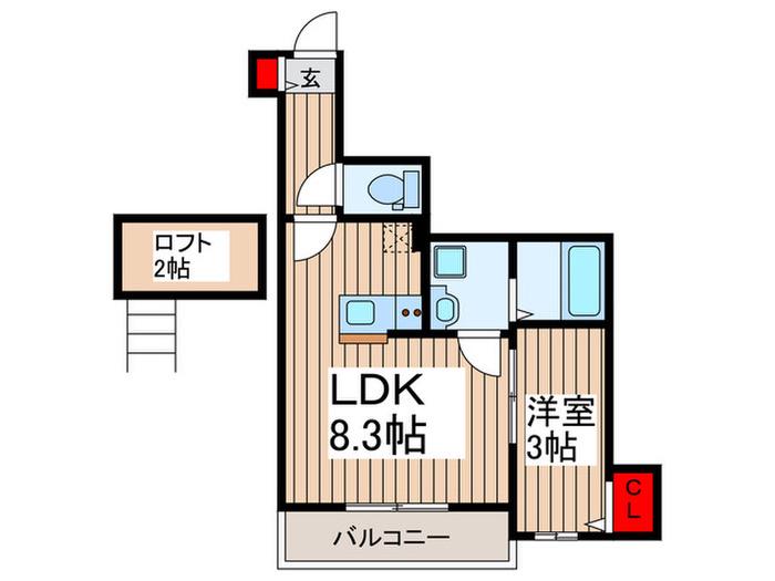 ガーデンヒルズ宮原(1LDK/3階)の間取り写真