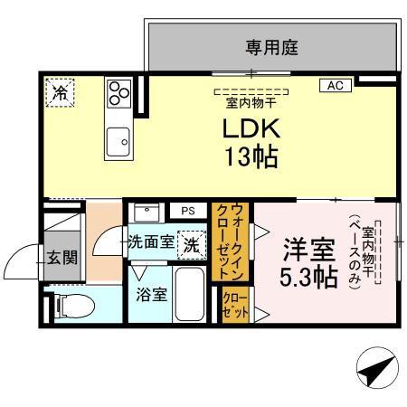 プライム(1LDK/1階)の間取り写真