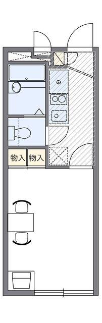 レオパレスウエスト(1K/1階)の間取り写真