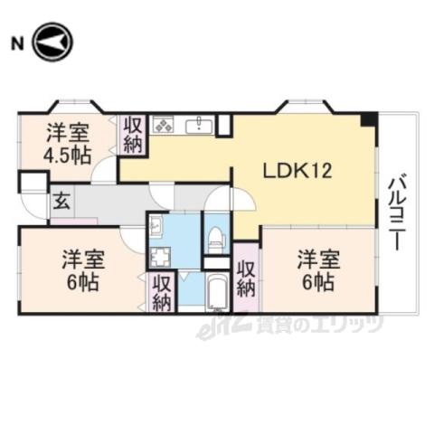 グランシャリオ氷上1番館(3LDK/3階)の間取り写真