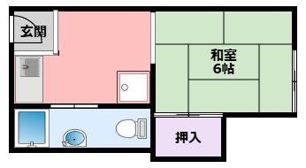 菅ハイツ(1K/1階)の間取り写真