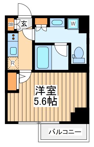 ブライズ関内マキシヴ(1K/2階)の間取り写真
