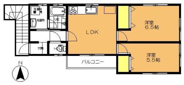 ハウスセイフウ(2LDK/2階)の間取り写真