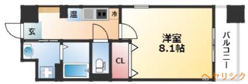 S-FORT浄心(1K/2階)の間取り写真