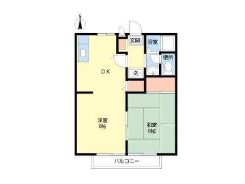 シェルバアム(2DK/2階)の間取り写真