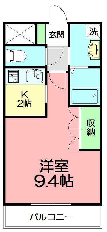 プレサスS(1K/1階)の間取り写真
